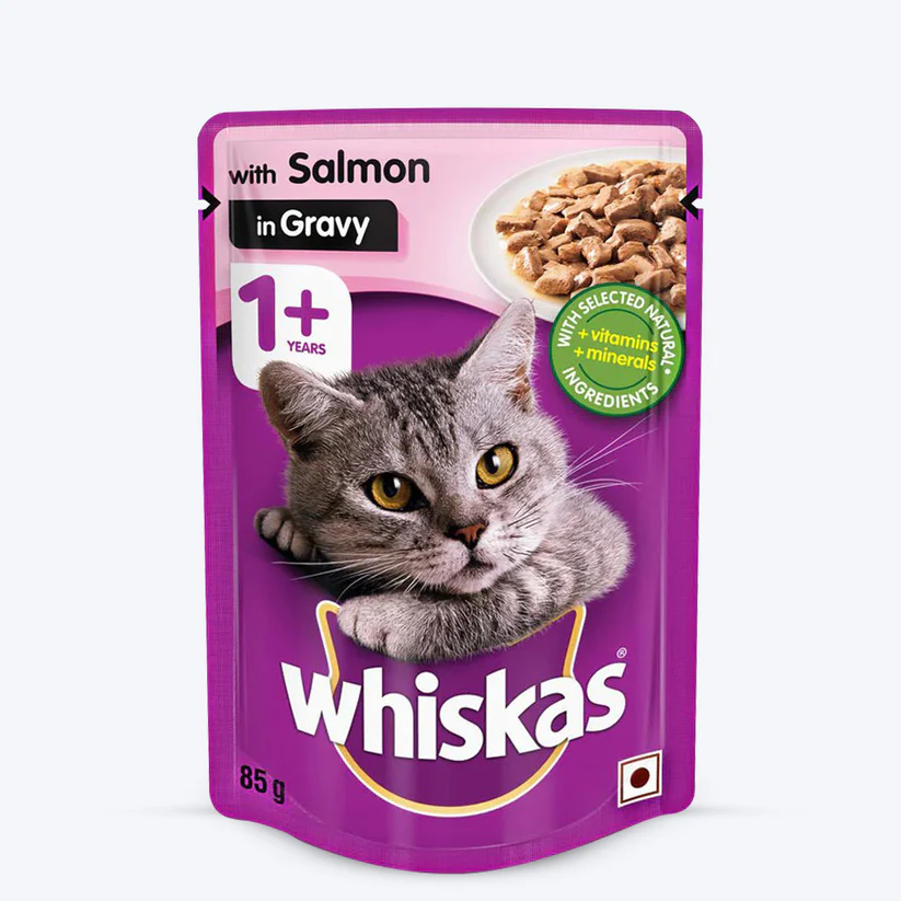 WhiskasSalmoninGravyAdultWetCatFood-85gpacks